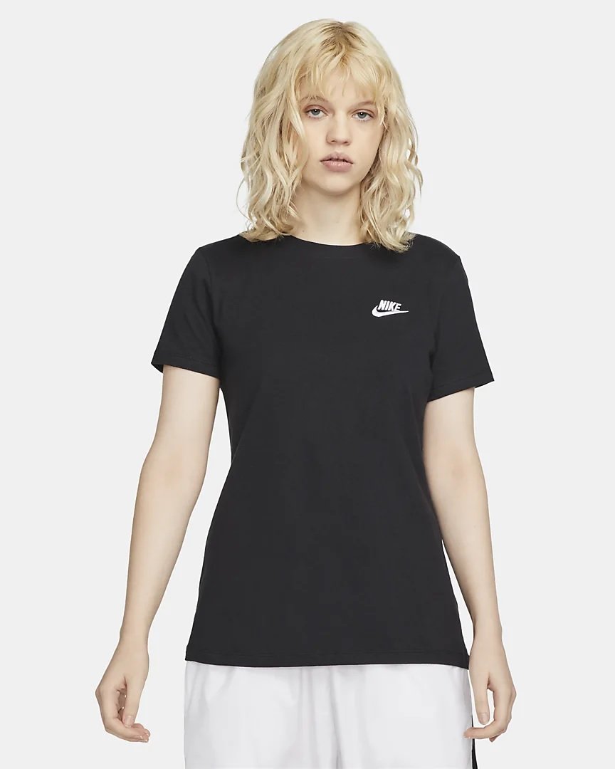 CAMISETA NIKE CLUB TEE NEGRO MUJER